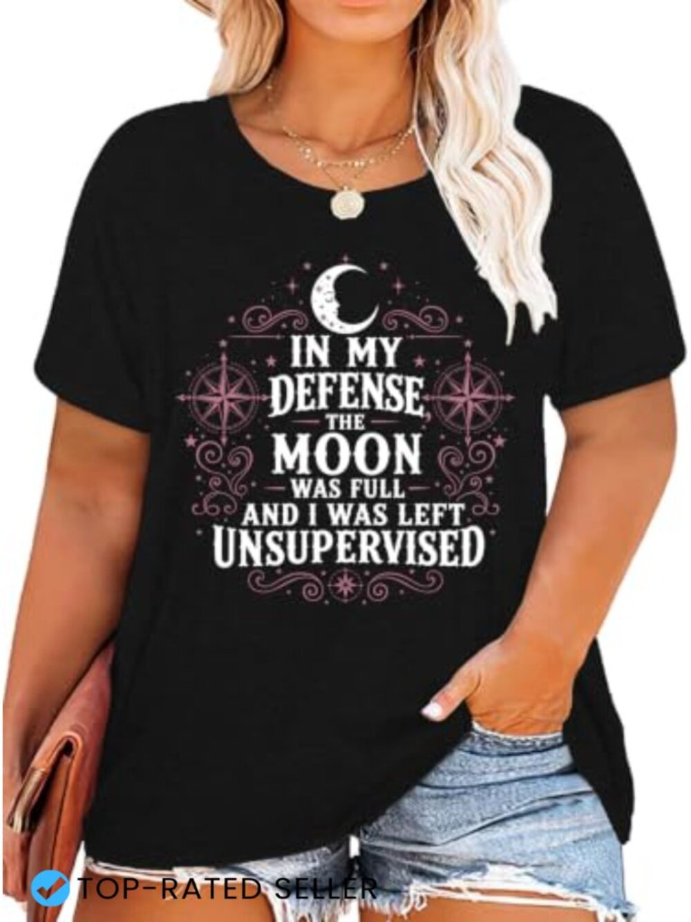 Plus Size Witch Halloween T-Shirt Retro Graphic Short Sleeve